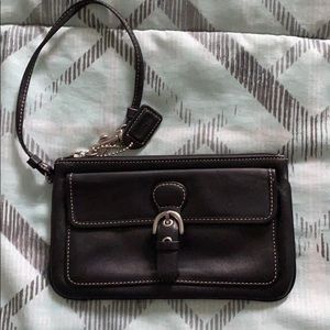 Coach Black Leather Wristlet